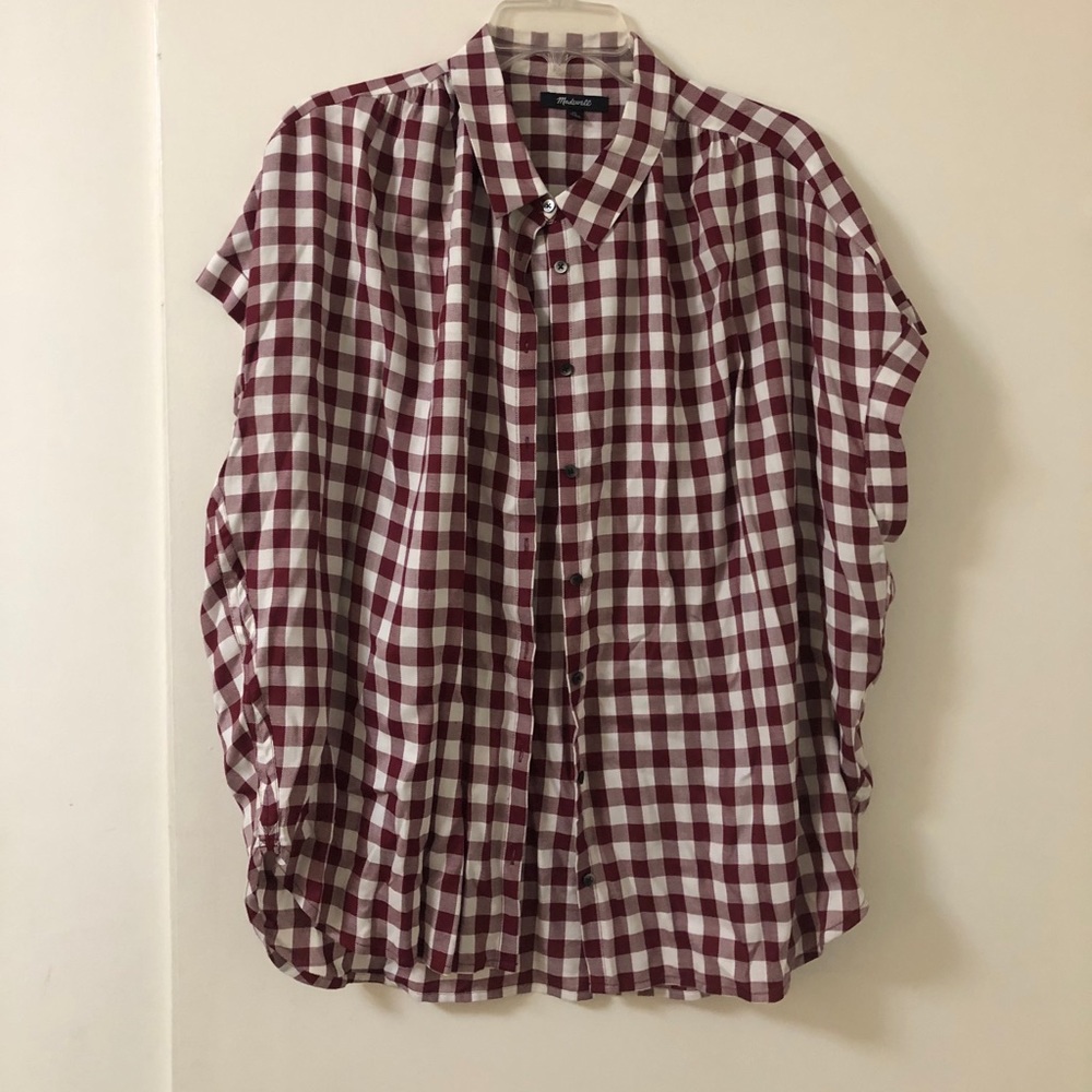 Madewell Red Plaid Button Down Central Shirt